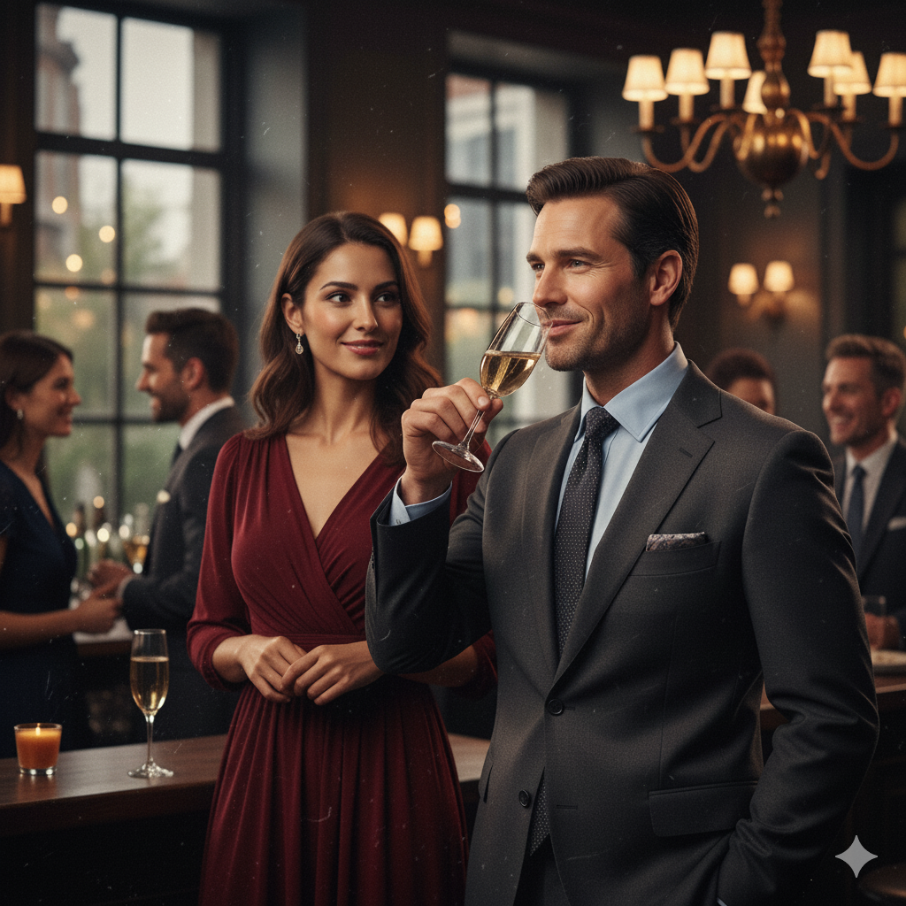 Uomo carismatico che domina il gioco sociale